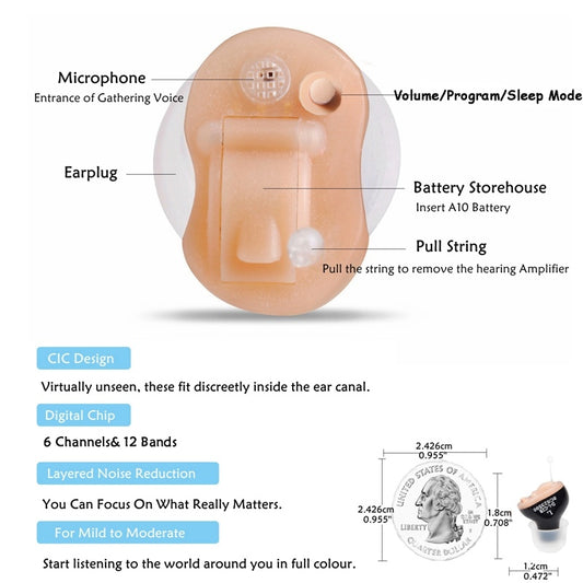Portable CIC Digital Invisible Hearing Aid B25